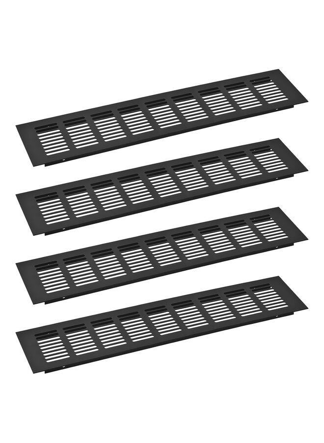 غطاء فتحة تهوية مستطيل من سبائك الألومنيوم T4pcs غطاء فتحة تهوية مزود بفتحات تهوية لخزانة الملابس وخزانة الأحذية (المقاس: 80 × 400 مم) - Image 1