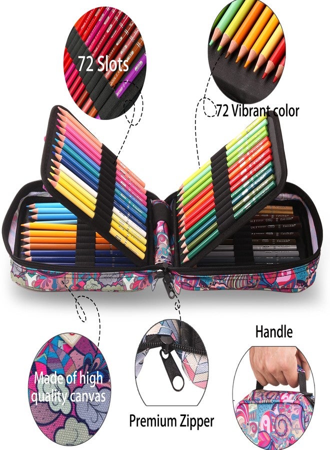 KALOUR 72 Colored Pencils for Adult Coloring Book,With Coloring Book,Zipper Slot Pencil Case,with Sharpener,Soft Core,7 Metallic Color,Ideal for Layering Blending,for Artists Beginners Kids(Pink) - Image 4