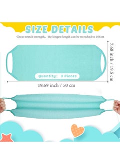 Breling 3 Pack Exfoliating Back Scrubber With Handles Exfoliating Washcloth Nylon Extended Length Body Exfoliator Brush Stretchable Pull Strap Back Washer For Shower Long Bath (Pink, Blue, Yellow)  - Image 2