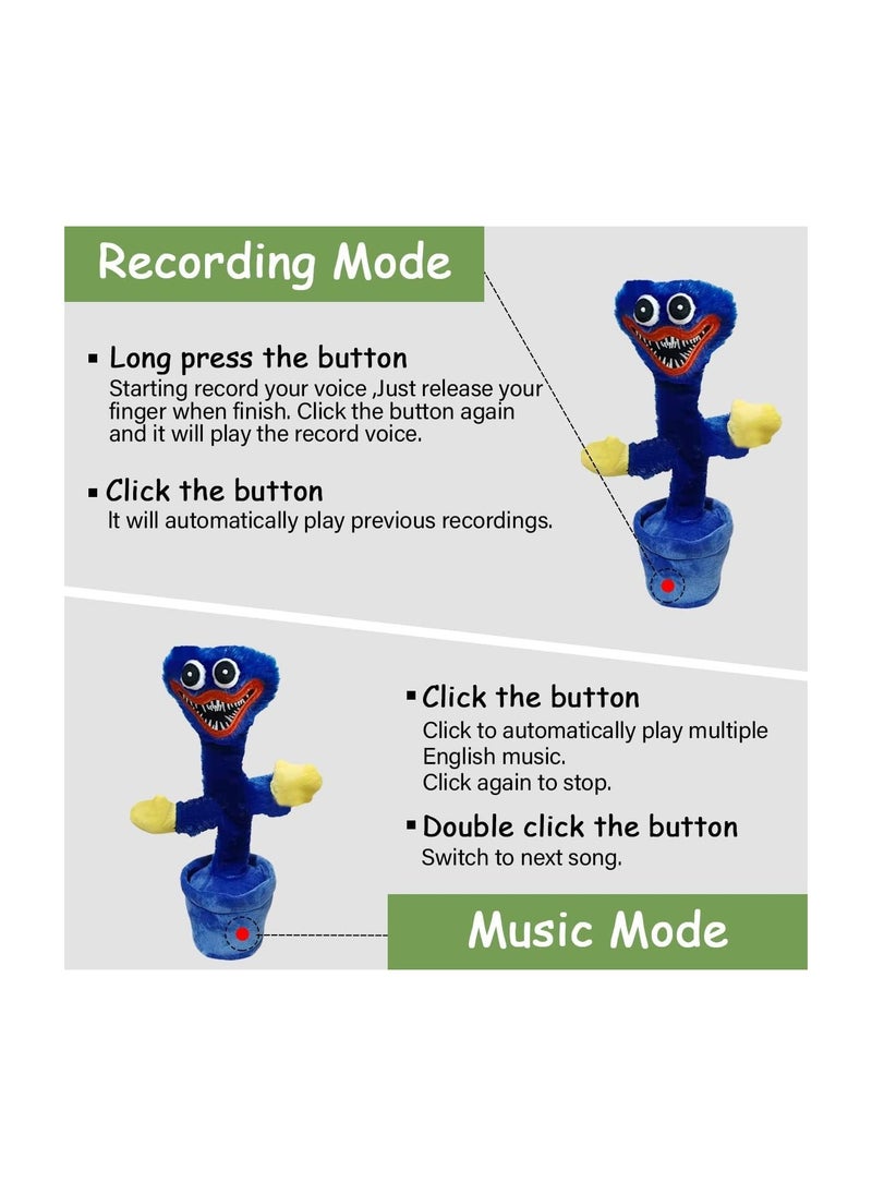 Poppy Playtime Toy Huggy Wuggy Singing Dancing Recording Figure Doll Plush Puppet