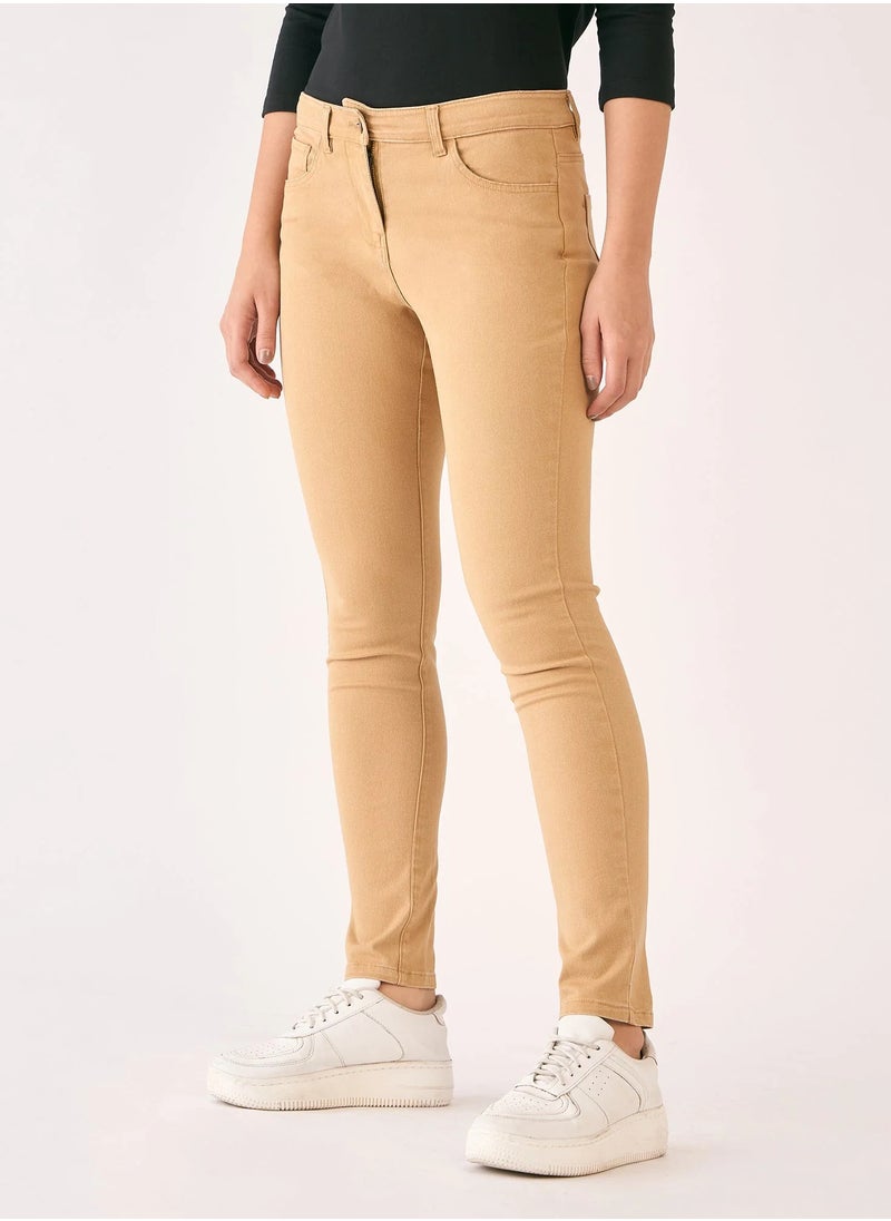 Salt Attire Women's Mid Rise Slim Fit Trousers with Elegant Fly Front Zip Closure and Pockets Perfectly Tailored Pants for Professional and Everyday Style  - Image 5