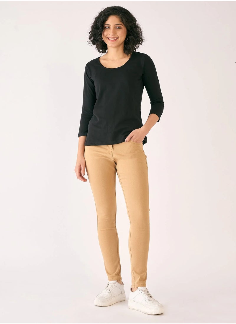 Salt Attire Women's Mid Rise Slim Fit Trousers with Elegant Fly Front Zip Closure and Pockets Perfectly Tailored Pants for Professional and Everyday Style  - Image 2