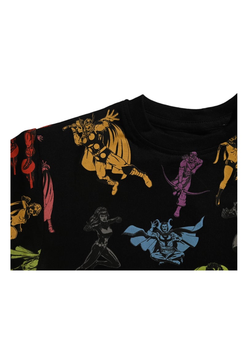 AVENGERS Avengers Printed Superhero Pajama Set, 100% Cotton, Multicolour  - Image 3