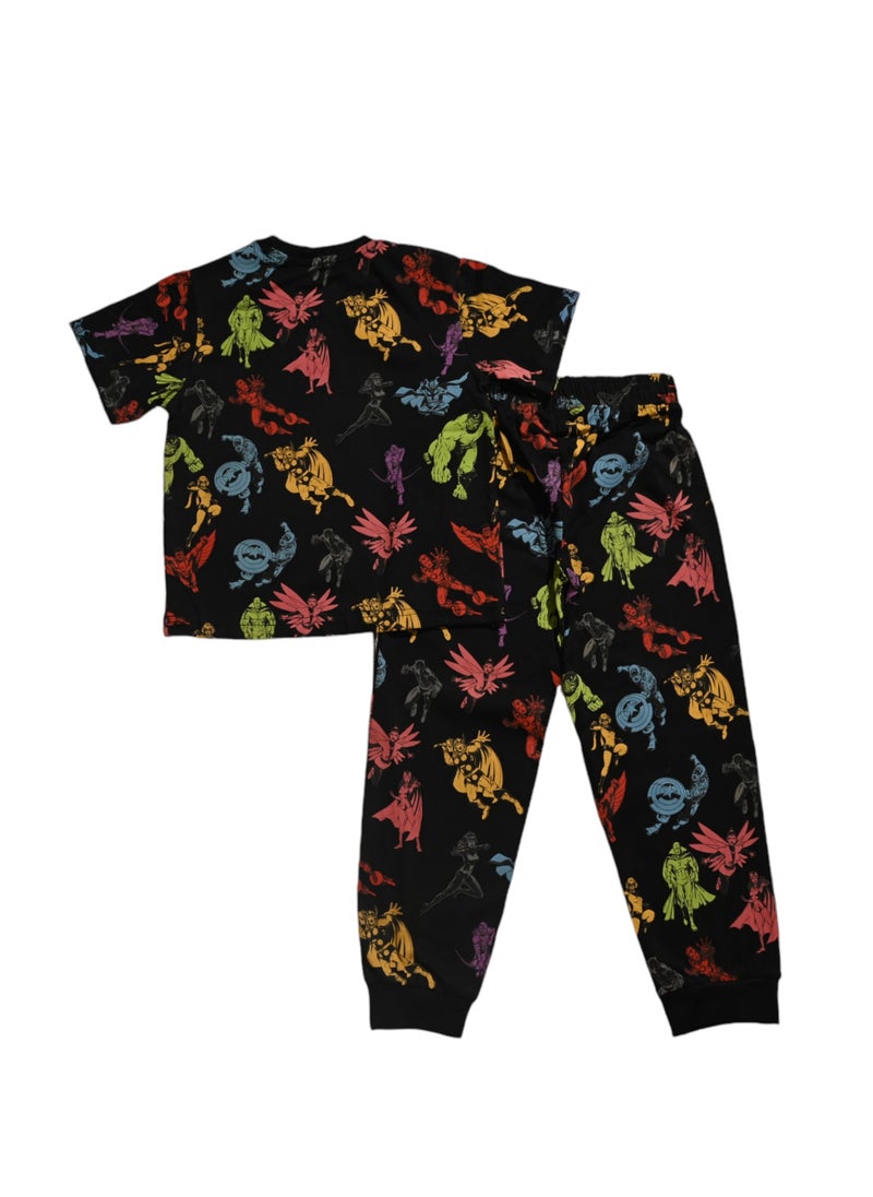 AVENGERS Avengers Printed Superhero Pajama Set, 100% Cotton, Multicolour  - Image 4