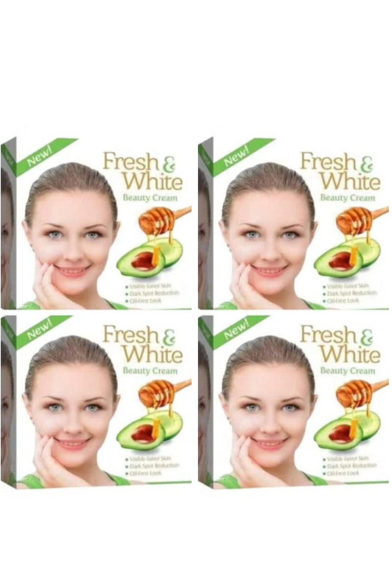 fresh & white Beauty Cream For Whitening Face & Body With Avocado & Honey 30 g 4 Pcs