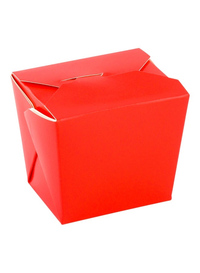 Restaurantware 8 Ounce Noodle Take Out Boxes, 200 Disposable Food To Go Boxes - Tab-Lock, Stackable, Red Paper Take Home Boxes, Greaseproof, For Restaurants, Catering, And Parties  - Image 1