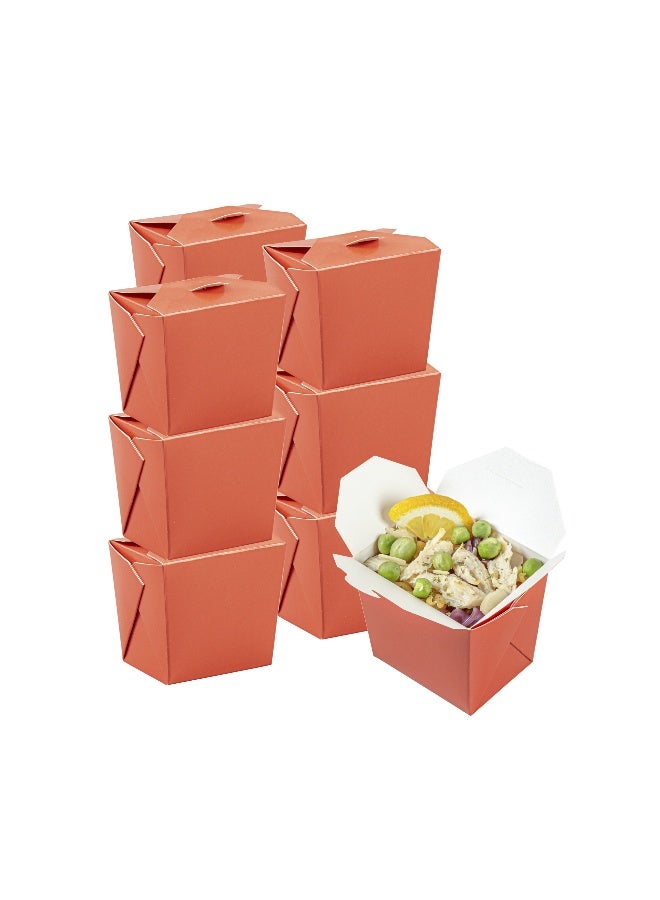 Restaurantware 8 Ounce Noodle Take Out Boxes, 200 Disposable Food To Go Boxes - Tab-Lock, Stackable, Red Paper Take Home Boxes, Greaseproof, For Restaurants, Catering, And Parties  - Image 2