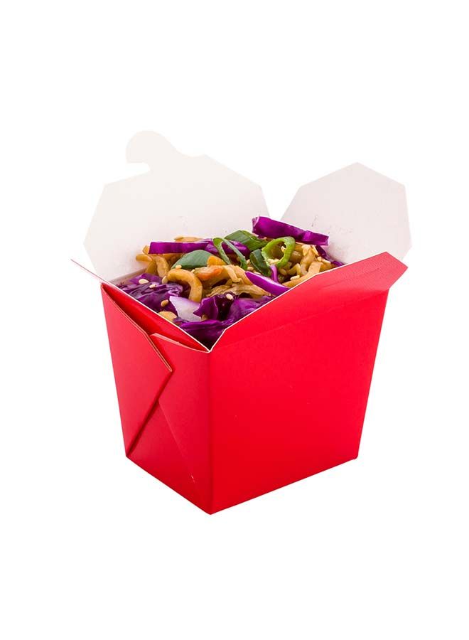 Restaurantware 8 Ounce Noodle Take Out Boxes, 200 Disposable Food To Go Boxes - Tab-Lock, Stackable, Red Paper Take Home Boxes, Greaseproof, For Restaurants, Catering, And Parties  - Image 4