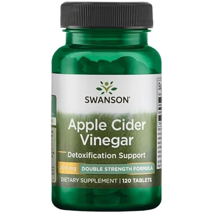 Swanson Double-Strength Apple Cider Vinegar 200 Milligrams 120 Tabs - Image 1