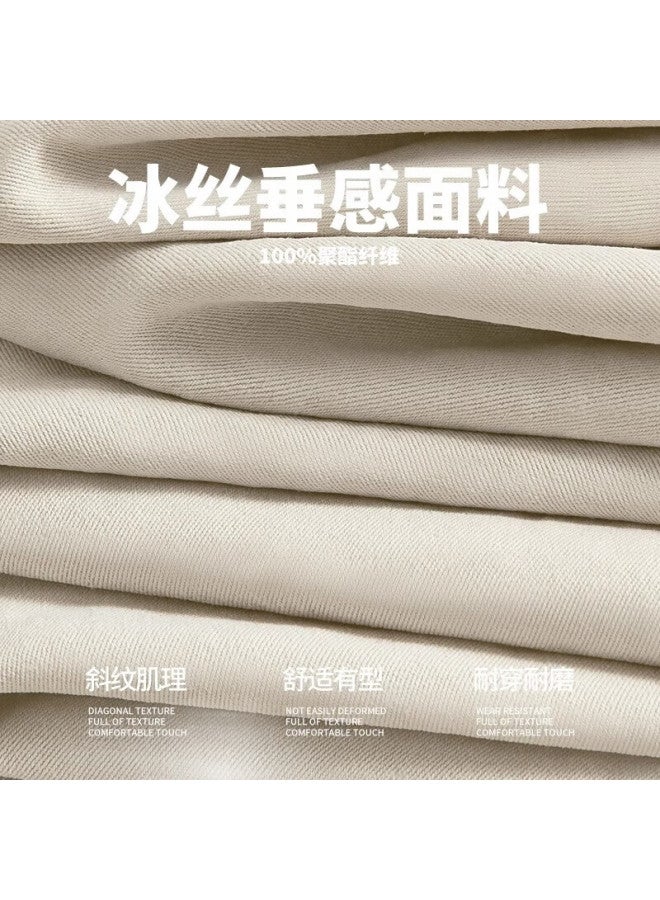 GENIOLAMODE Men'S Short-Sleeve Shirt, Summer Ice Silk Cool-Feeling Breathable Quick-Dry Loose Simple Wrinkle-Resistant No-Iron Shirt, Light Beige, 2Xl - Image 1