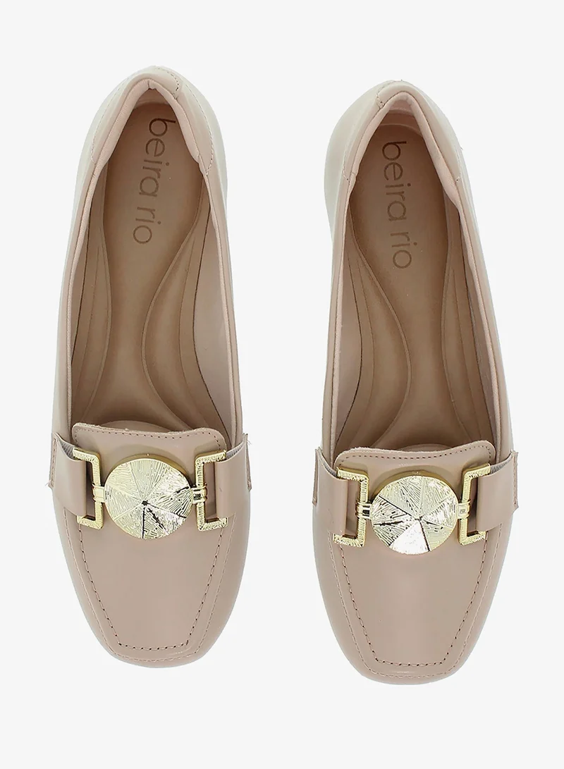 Beira Rio Beige Beira Rio Women’s Flat Comfort Moccasins – Soft Slip-On Footwear with Supportive Cushioning for Women | Best Price UAE