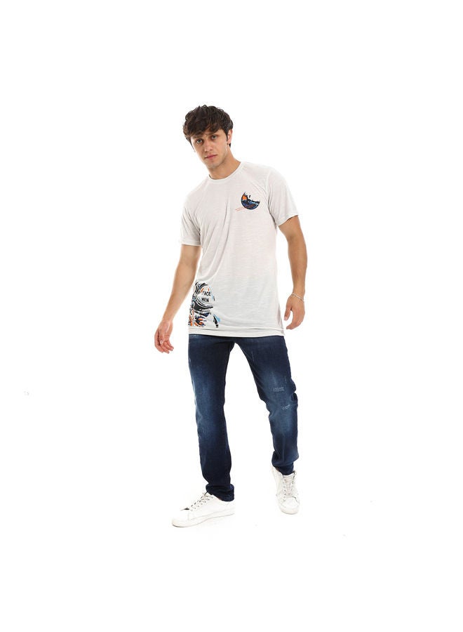 Andora "Space Men" Slip On Tee-Off-White - Image 1