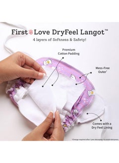 Superbottoms Dry Feel Langot - Pack Of 6- Organic Cotton Padded Langot/Nappy With Gentle Elastics & A Superdryfeel Layer On Top (Size 2 (Fits 5-10 Kg), Sweet Tooth)  - Image 3