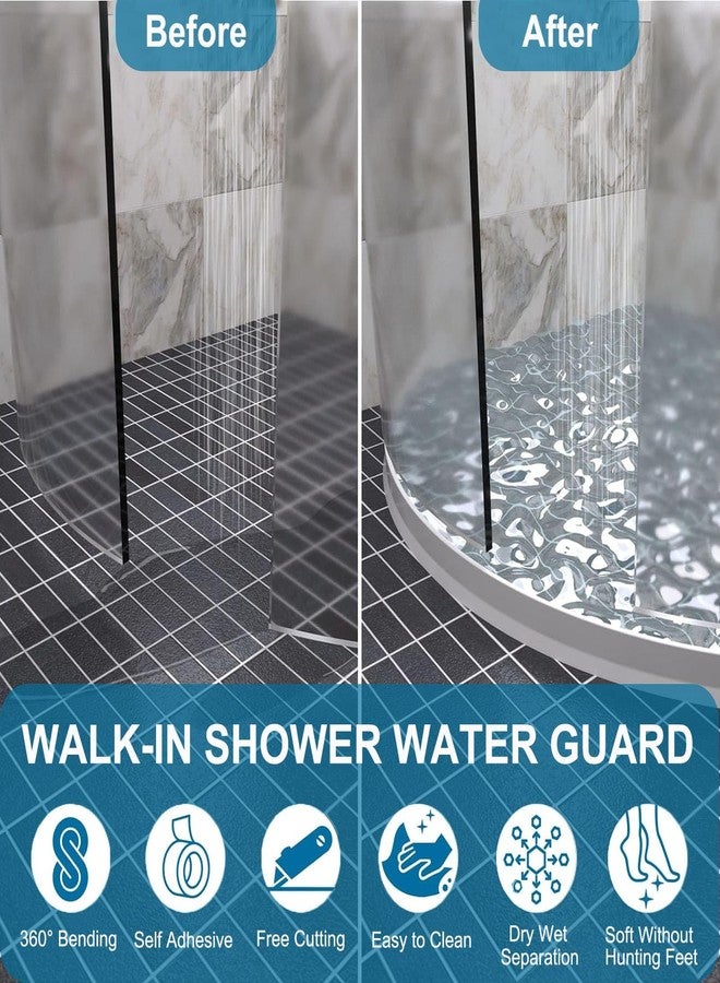 Ronsoile 3.8" High Shower Water Splash Guard: 67" Shower Threshold Water Dam Collapsible for Curbless, Shower Threshold Barrier Water Stopper for Wet and Dry Separation Bathroom and Kitchen - Image 3