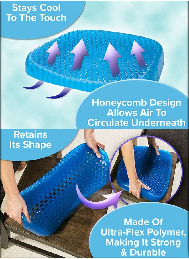 Generic - Egg Sitter Orthopaedics Seat Gel Pad Cushion With Non-Slip Cover Cool Breathable Honeycomb Design Absorbs Pressure Points For Home Car Office Chair Relief Long Sitting Hip Back Waist Spinal Pain - Image 1