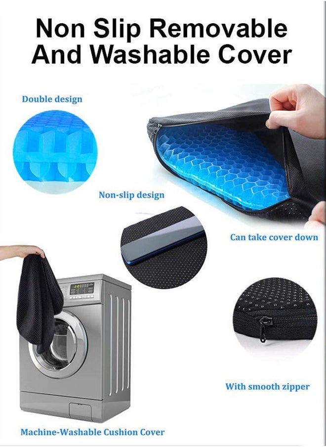 Generic - Egg Sitter Orthopaedics Seat Gel Pad Cushion With Non-Slip Cover Cool Breathable Honeycomb Design Absorbs Pressure Points For Home Car Office Chair Relief Long Sitting Hip Back Waist Spinal Pain - Image 1