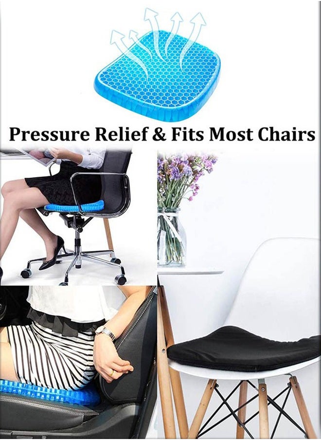 Generic - Egg Sitter Orthopaedics Seat Gel Pad Cushion With Non-Slip Cover Cool Breathable Honeycomb Design Absorbs Pressure Points For Home Car Office Chair Relief Long Sitting Hip Back Waist Spinal Pain - Image 1
