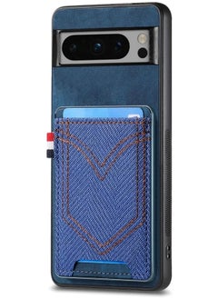 General Case Compatible with Google Pixel 8 Pro Luxury Leather with Credit-Card Holder, [Support Magnetic Car Holder] Phone Case Soft Silicone Back Cover for Pixel 8 Pro  - Image 1