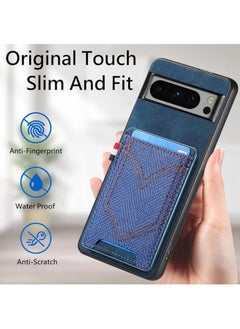 General Case Compatible with Google Pixel 8 Pro Luxury Leather with Credit-Card Holder, [Support Magnetic Car Holder] Phone Case Soft Silicone Back Cover for Pixel 8 Pro  - Image 3