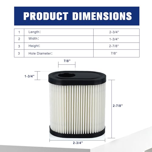 Powtol 36905 Air Filter for Toro Recycler 22 GTS 6.5HP 20016 20017 20018 Lawn Mower Tecumseh 751-11122 LV195EA with RJ19LM Spark Plug (Pack of 2) - Image 3