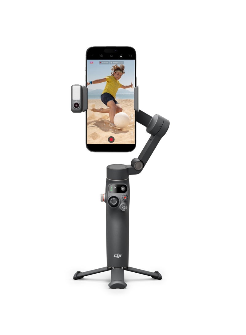 دي جي آي Osmo Mobile 7P Gimbal Stabilizer for iPhone & Android, 3-Axis Stabilization, Native Tracking, Lighting, Quick Launch, One-Tap Edit, Built-in Extension Rod & Tripod, 10-Hour Battery Life, Phone Charging Black - Image 1
