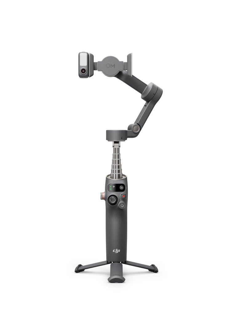دي جي آي Osmo Mobile 7P Gimbal Stabilizer for iPhone & Android, 3-Axis Stabilization, Native Tracking, Lighting, Quick Launch, One-Tap Edit, Built-in Extension Rod & Tripod, 10-Hour Battery Life, Phone Charging Black - Image 4