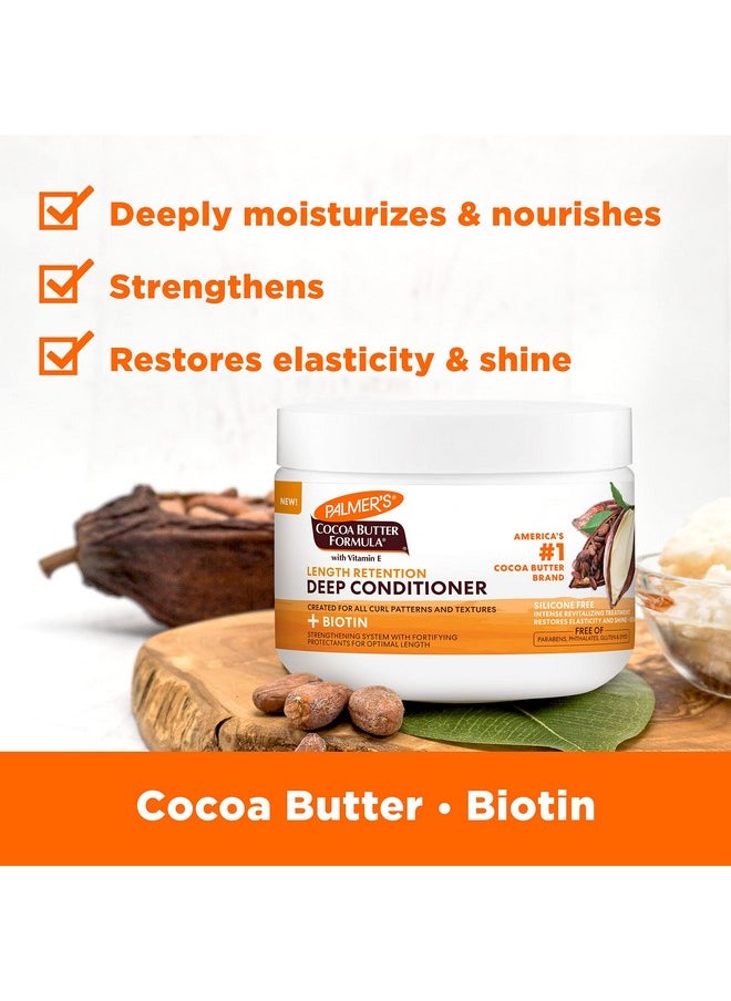 PALMER'S Palmer's Cocoa Butter & Biotin Length Retention Deep Conditioner, Strengthen, Nourish and Restore Elasticity and Shine, Suitable for All Curly Hair Patterns 12 Ounce  - Image 2