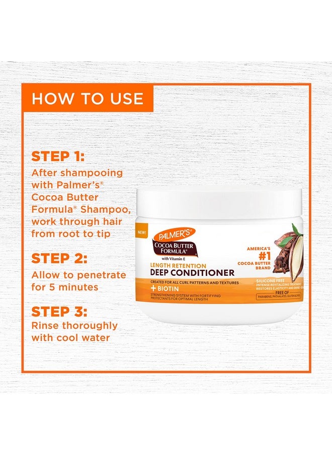 PALMER'S Palmer's Cocoa Butter & Biotin Length Retention Deep Conditioner, Strengthen, Nourish and Restore Elasticity and Shine, Suitable for All Curly Hair Patterns 12 Ounce  - Image 4