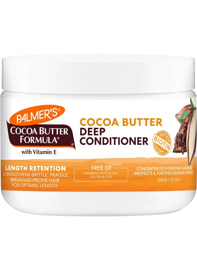 PALMER'S Palmer's Cocoa Butter & Biotin Length Retention Deep Conditioner, Strengthen, Nourish and Restore Elasticity and Shine, Suitable for All Curly Hair Patterns 12 Ounce  - Image 1
