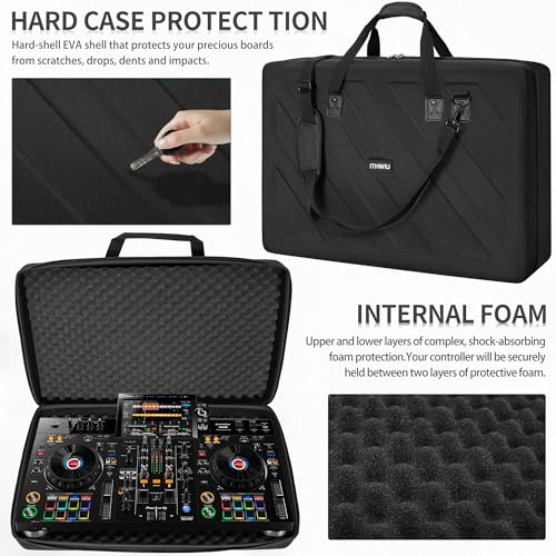 ITHWIU Lightweight Molded EVA Storage Case Fits for Pioneer DDJ RX2 RX3, 29.5 X 19.3 X 5.5 Inch Black - Image 4