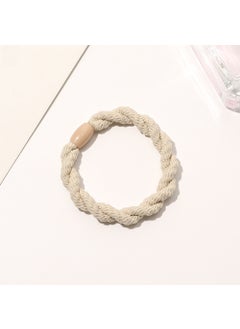 Korean Style Knot Hair Ties Elastic Simple BandsSolid color twist hair rope-rice White Solid color twist hair rope-rice White