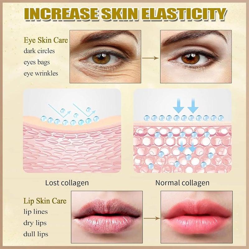 Felico 30Pcs Lip Mask Under Eye Masks PatchesCrystal Collagen Hydrating Moisturizing Smoothing Lips Gel Pads for Puffy Eyes BagsDark CirclesPuffinessFine LinesWrinklesAntiAging Red Pomegranate - Image 5
