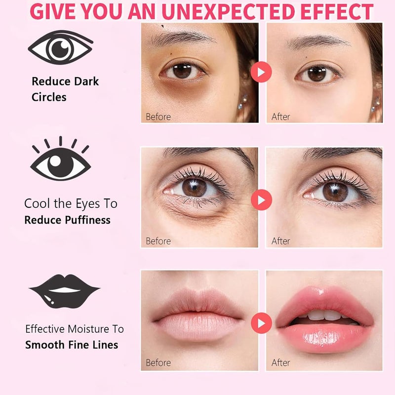 Felico 30Pcs Lip Mask Under Eye Masks PatchesCrystal Collagen Hydrating Moisturizing Smoothing Lips Gel Pads for Puffy Eyes BagsDark CirclesPuffinessFine LinesWrinklesAntiAging Red Pomegranate - Image 4