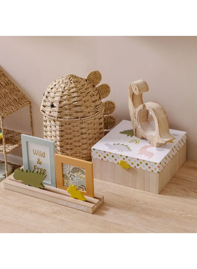 دانوب هوم Meow Wood Dino Shaped Wall Shelf 20X5X20Cm