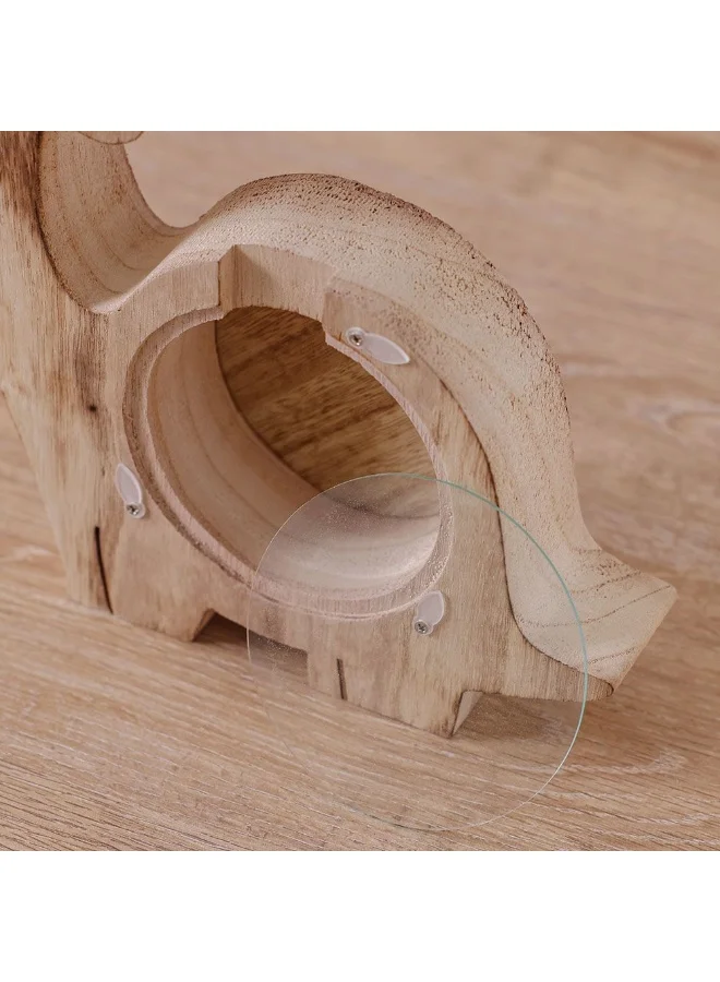 دانوب هوم Meow Wood Dino Shaped Wall Shelf 20X5X20Cm