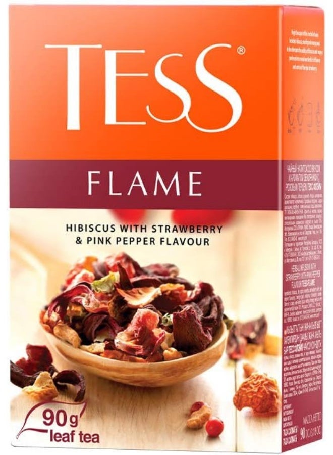 Hibiscus With Strawberry & Pink Pepper Flavour Flame Herbal Leaf Tea 90G - Image 2