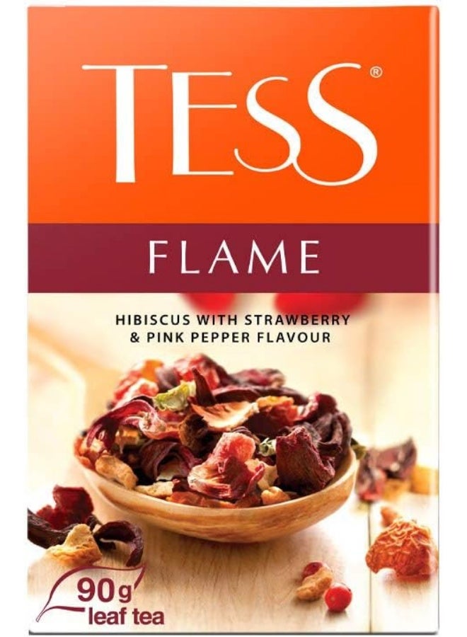 Hibiscus With Strawberry & Pink Pepper Flavour Flame Herbal Leaf Tea 90G - Image 1