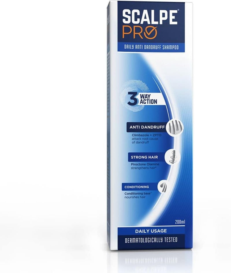 Scalpe Pro Daily Anti-Dandruff Shampoo | Removes Dandruff from Source | Prevents Itching & Irritation | Scalpe Science | Climbazole Formulation | Dermatologically Tested | For Women & Men | 200ml - Image 1