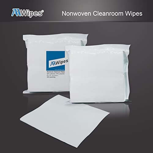 AAwipes Cleanroom Wipes Nonwoven Wipes Cellulose/Polyester Blend (Grade A, 68 Gram, Bag of 300 Pcs) 9" x 9"for Lab, Electronics, Pharmaceutical, Printing and Semiconductor Industries (NW06809) - Image 2