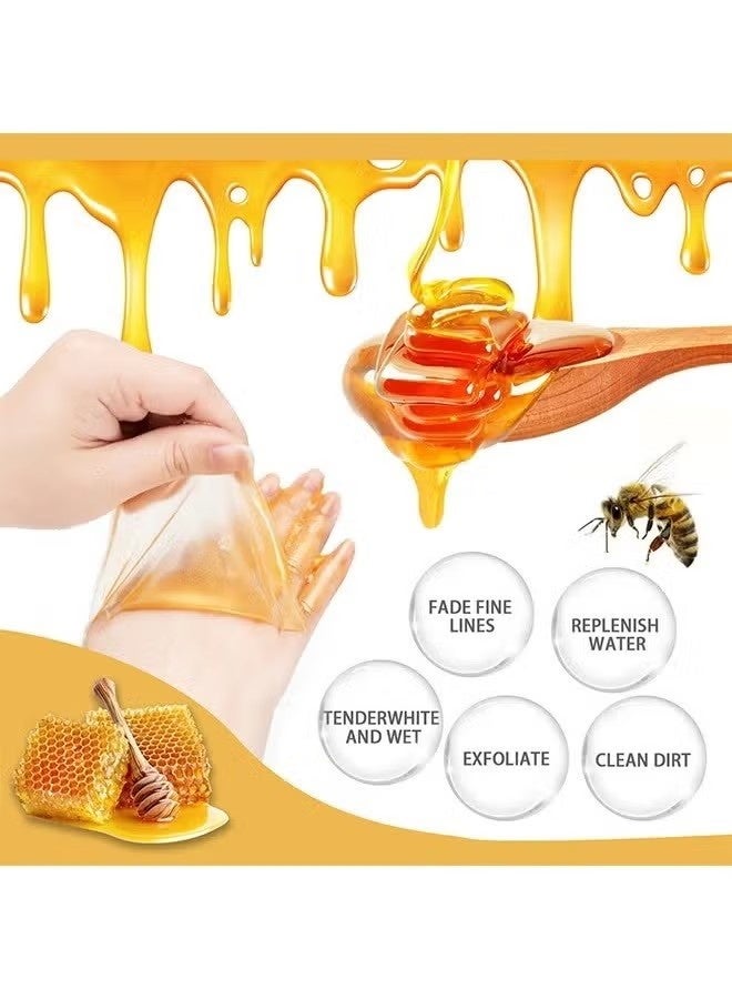 EELHOE 24K Gold Hands Care Paraffin Milk & Honey Moisturizing Peel Off Hand Wax Mask Hydrating Exfoliating Nourish Whitening Skin - Image 2