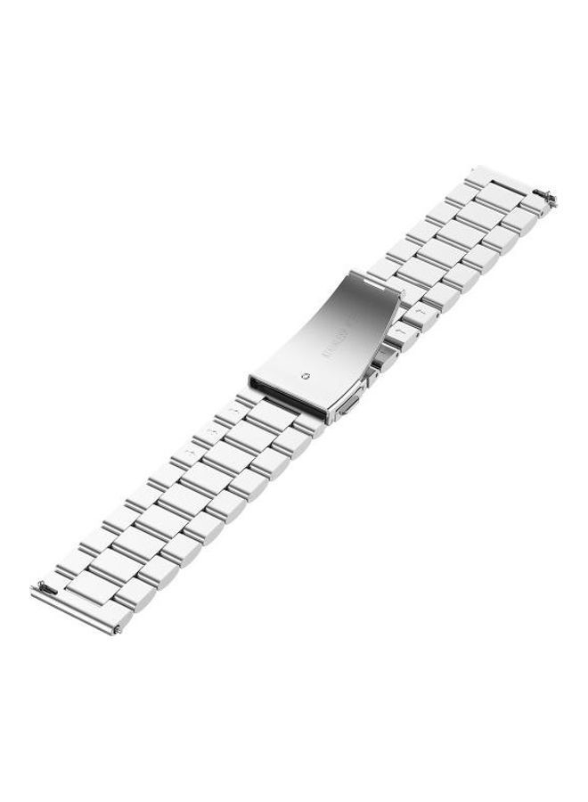 NIBEMINENT For Huawei Watch 3 And Pro 22mm Three Beads Steel Replacement Strap Watchband Silver - Image 2