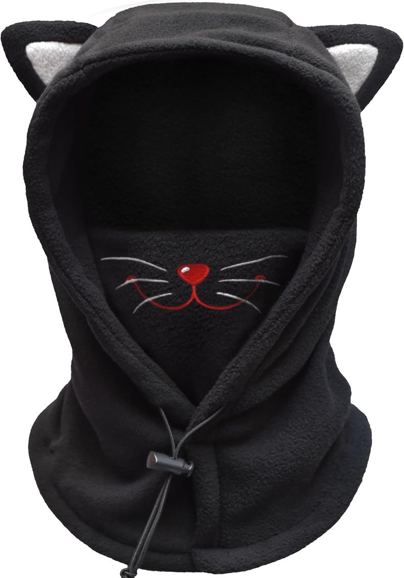BLUEMARS Kids Balaclava Ski Mask - Cat Design, Fleece Winter Hat with Face Cover - Image 1