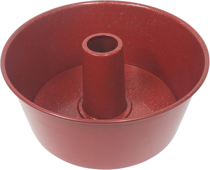 casaWare Angel Food Cake Pan 9.5-inch (15-Cup) Ceramic Coated NonStick (Red - Granite) - Image 2