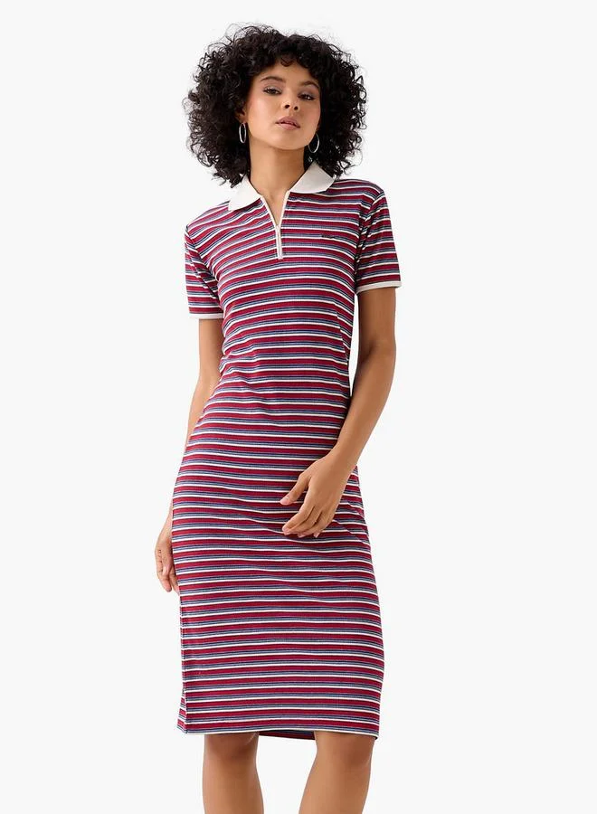 Lee Cooper Shift Midi Dress with Zip Closure