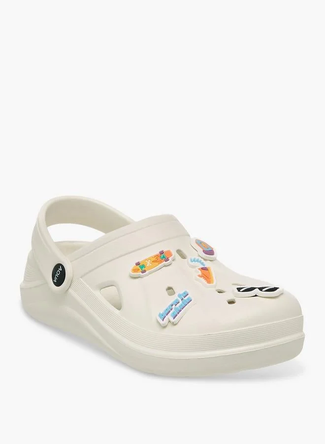 Aqua Boys Graphic Embossed Clogs