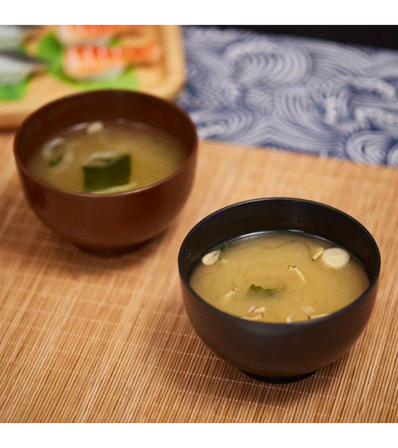 1pc Elegant Japanese Soup Bowl Red And Black Perfect For Miso Soup Rice Daily Dining And Stylish Table Settings - Image 3