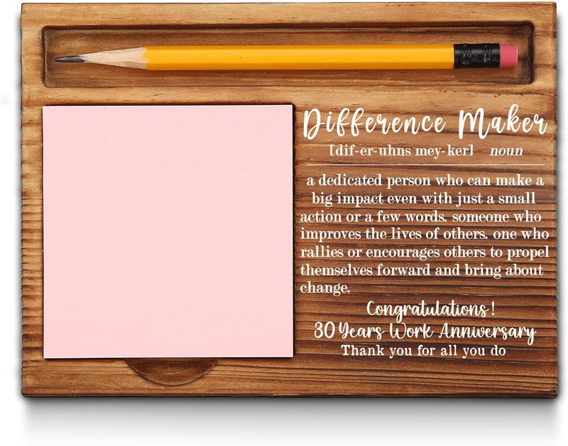 akeke 30th Work Anniversary Sticky Note Holder, Thank You Appreciation 30 Year Work Anniversary Decor Gifts for Coworker, Employee, Him, Her, Happy 30th Work Anniversary Self-Stick Note Pad Holders GAA47 - Image 1