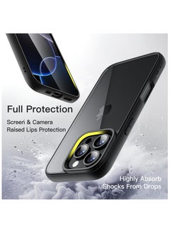 Generic Case for iPhone 16 Pro Max 6.9-Inch, Shockproof Phone Bumper Cover, Solid Color Matte TPU Frame, Anti-Scratch Clear Back (Black)  - Image 2