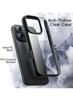 Generic Case for iPhone 16 Pro Max 6.9-Inch, Shockproof Phone Bumper Cover, Solid Color Matte TPU Frame, Anti-Scratch Clear Back (Black)  - Image 3