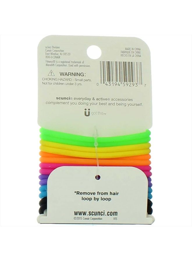 Scunci No-slip Grip Evolution Bright Jelly Ponytailers, 14 Count, Colors May Vary - Image 3